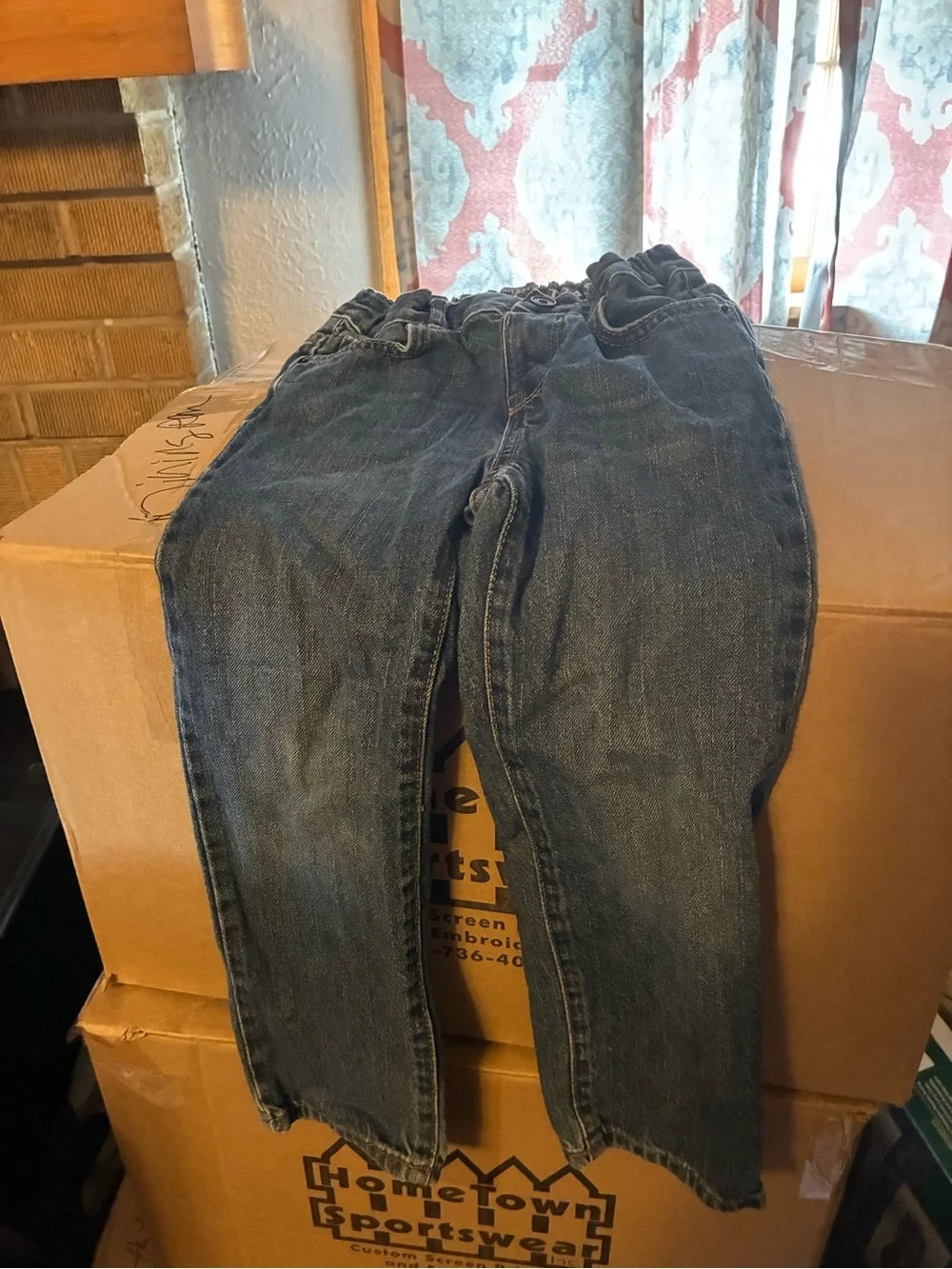 The Children's Place Dark Blue Denim Elastic-Waist Jeans